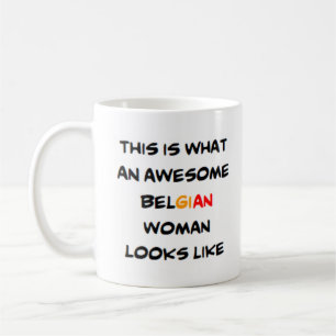 belgian woman, awesome coffee mug