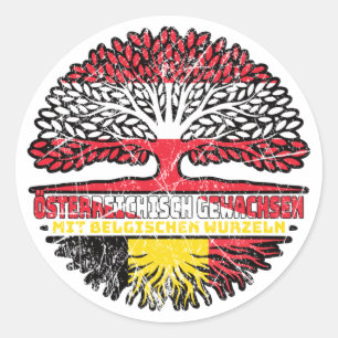 Belgien Belgisch Österreichisch Österreich Baum Classic Round Sticker
