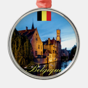 Belgique Mediaeval Bruges - Pro Photo Metal Tree Decoration