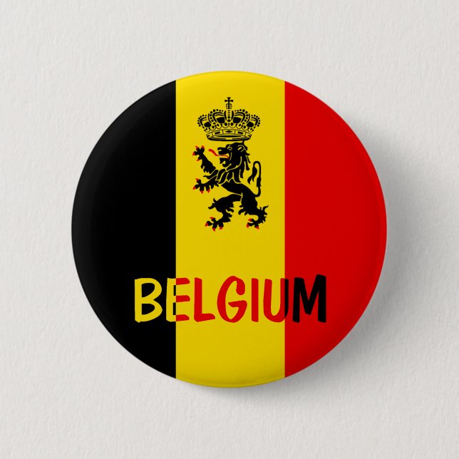 Belgium 6 Cm Round Badge (Front)