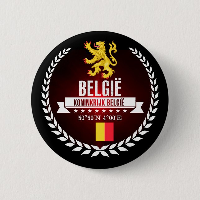 Belgium 6 Cm Round Badge (Front)