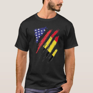 Belgium American Grown Flag USA Patriot Heritage M T-Shirt