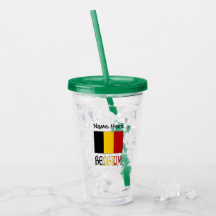 Belgium and Belgian Flag Personalised  Acrylic Tumbler