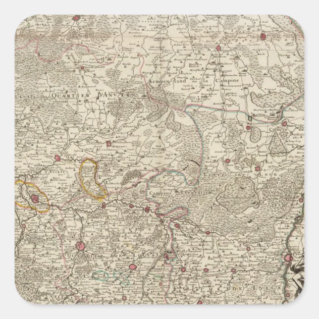 Belgium and Netherlands Square Sticker (Front)