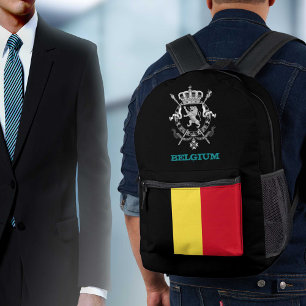 Belgium bag, Belgian flag, emblem /patriots Printed Backpack