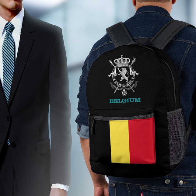 Belgium bag, Belgian flag, emblem /patriots Printed Backpack (Creator Uploaded)
