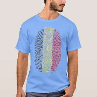 Belgium Belgian Belgian Fingerprint Flag T-Shirt