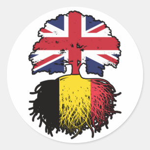 Belgium Belgian British UK United Kingdom Britain Classic Round Sticker