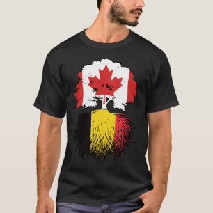 Belgium Belgian Canadian Canada Tree Roots Flag T-Shirt