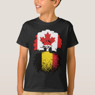 Belgium Belgian Canadian Canada Tree Roots Flag T-Shirt