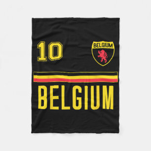 Belgium Belgian Flag #10 Football Soccer Jersey Fleece Blanket
