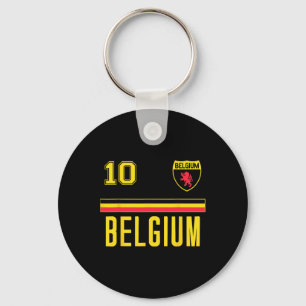 Belgium Belgian Flag #10 Football Soccer Jersey Key Ring