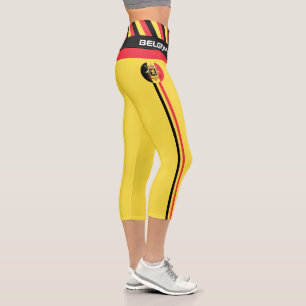 Belgium & Belgian Flag fashion, Fitness, Sports Ca Capri Leggings