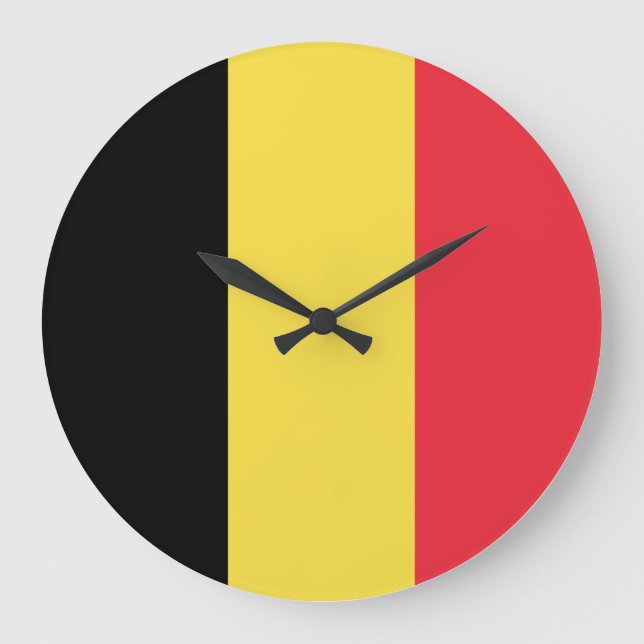Belgium (Belgian) Flag Large Clock (Front)