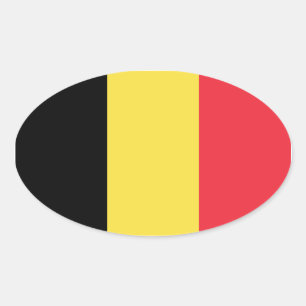 Belgium/Belgian Flag Oval Sticker