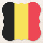 Belgium (Belgian) Flag Paper Coaster<br><div class="desc">Customisable World Flag Products - Please feel free to add your own text.</div>