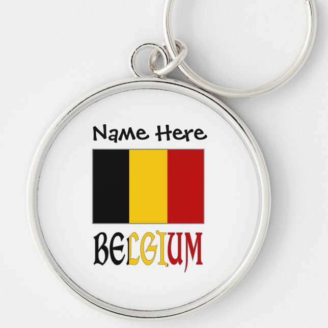 Belgium Belgian Flag Personalised  Key Ring (Front)