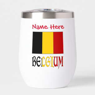 Belgium Belgian Flag Red Personalisation Drinking
