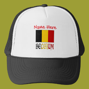 Belgium Belgian Flag Red Personalised  Trucker Hat