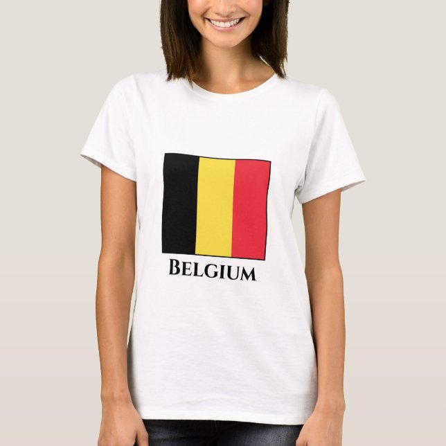 Belgium (Belgian) Flag T-Shirt (Front)