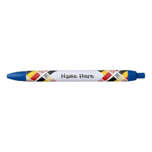 Belgium Belgian Flag Tiled Personalised Black Ink Pen