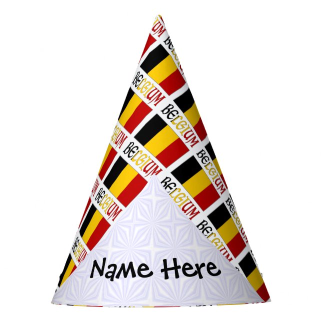 Belgium Belgian Flag Tiled Personalized  Party Hat (Front)