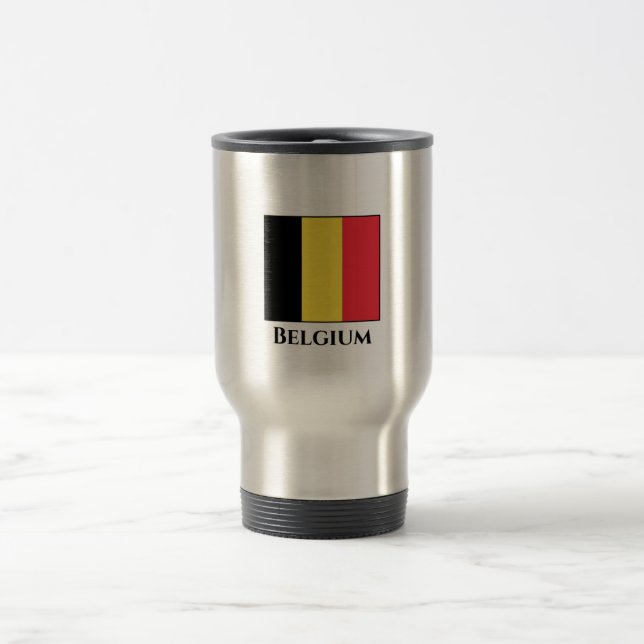 Belgium (Belgian) Flag Travel Mug (Center)