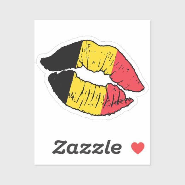Belgium Belgian Lipstick Love Flag (Sheet)