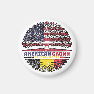 Belgium Belgian US American USA United States Tree Magnet