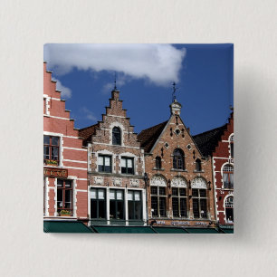 Belgium, Brugge (aka Brug or Bruge). UNESCO 2 15 Cm Square Badge