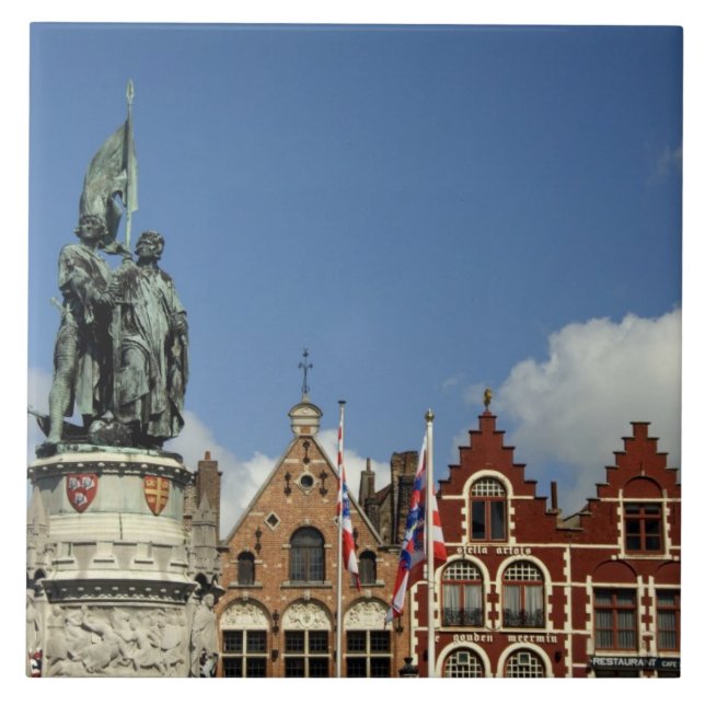 Belgium, Brugge (aka Brug or Bruge). UNESCO Tile (Front)