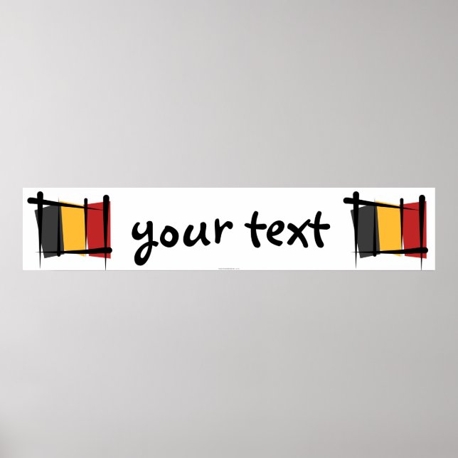 Belgium Brush Flag Banner Poster (Front)