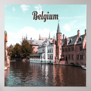 Belgium Brussels Canal Poster