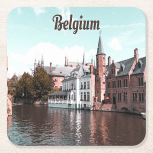 Belgium Brussels Canal Square Paper Coaster