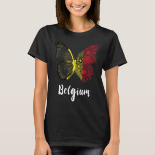 Belgium Butterfly Belgie Belgique Belgian Pride Be T-Shirt