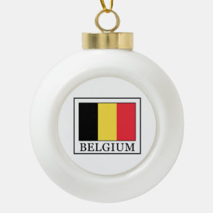 Belgium Ceramic Ball Christmas Ornament