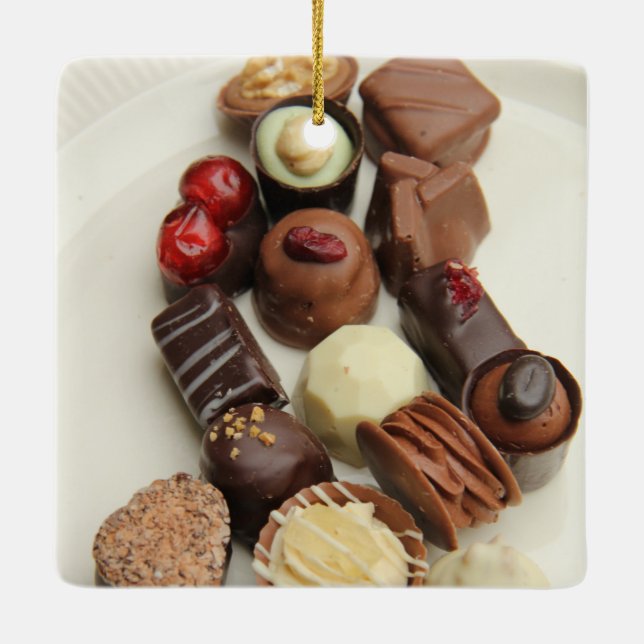 Belgium chocolates ceramic tree decoration (Back)