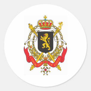 Belgium Coat Of Arms Classic Round Sticker