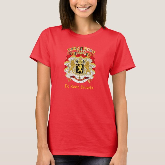 Belgium Coat of Arms De Rode Duivels T-Shirt (Front)