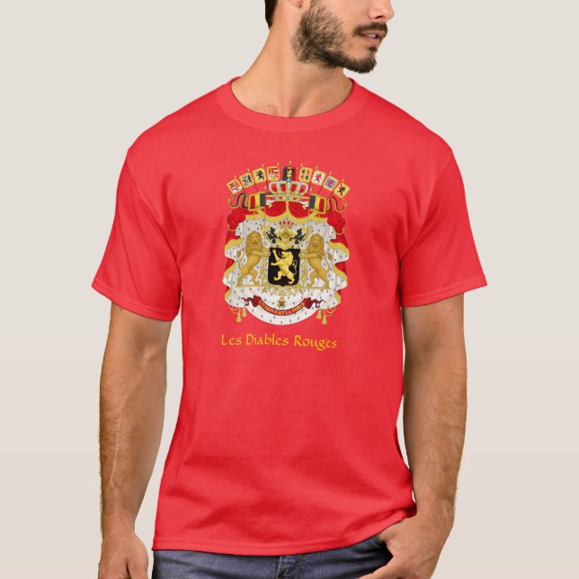 Belgium Coat of Arms Les Diables Rouges T-Shirt (Front)