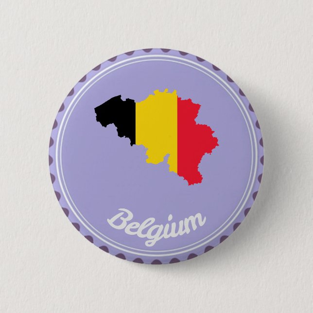 Belgium country 6 cm round badge (Front)