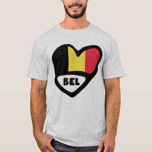Belgium Country Code Flag Heart BEL T-Shirt