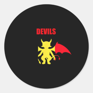 Belgium Devils Soccer Classic Round Sticker