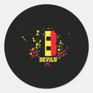 Belgium Devils Soccer Sport  Classic Round Sticker