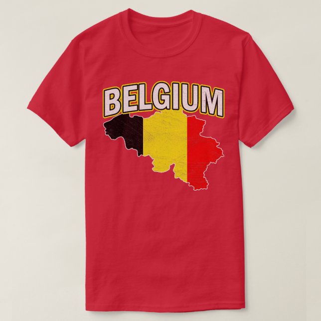 Belgium Distressed  T-Shirt (Design Front)