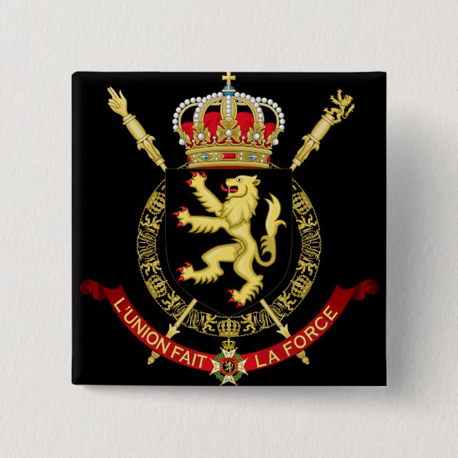 belgium emblem 15 cm square badge (Front)