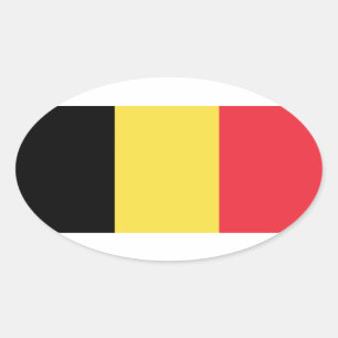 Belgium* Euro-Style Oval Flag Oval Sticker