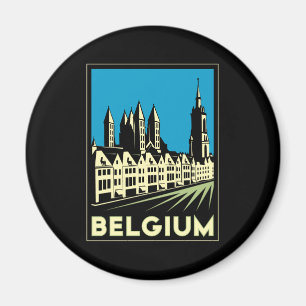 belgium europe art deco retro travel vintage magnet