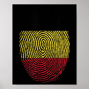 Belgium Fingerprint Design Honouring Soccer Spirit Poster