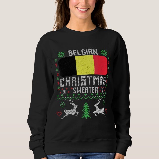 Belgium Flag Belgian Christmas Sweater (Front)